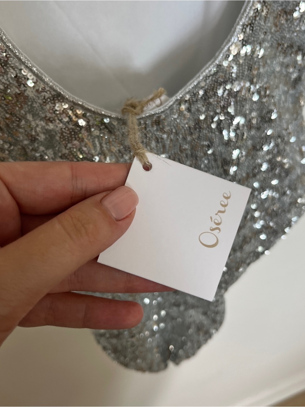 Oseree Sequin One Piece Swimsuit In Silver Size Xl Nwt — image 5 of 7